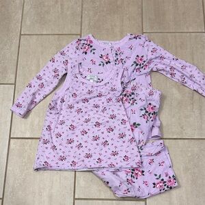 Heavenly Soft Sleepwear Floral Cozy 100% Cotton 3 piece PJ set Womens Size Small